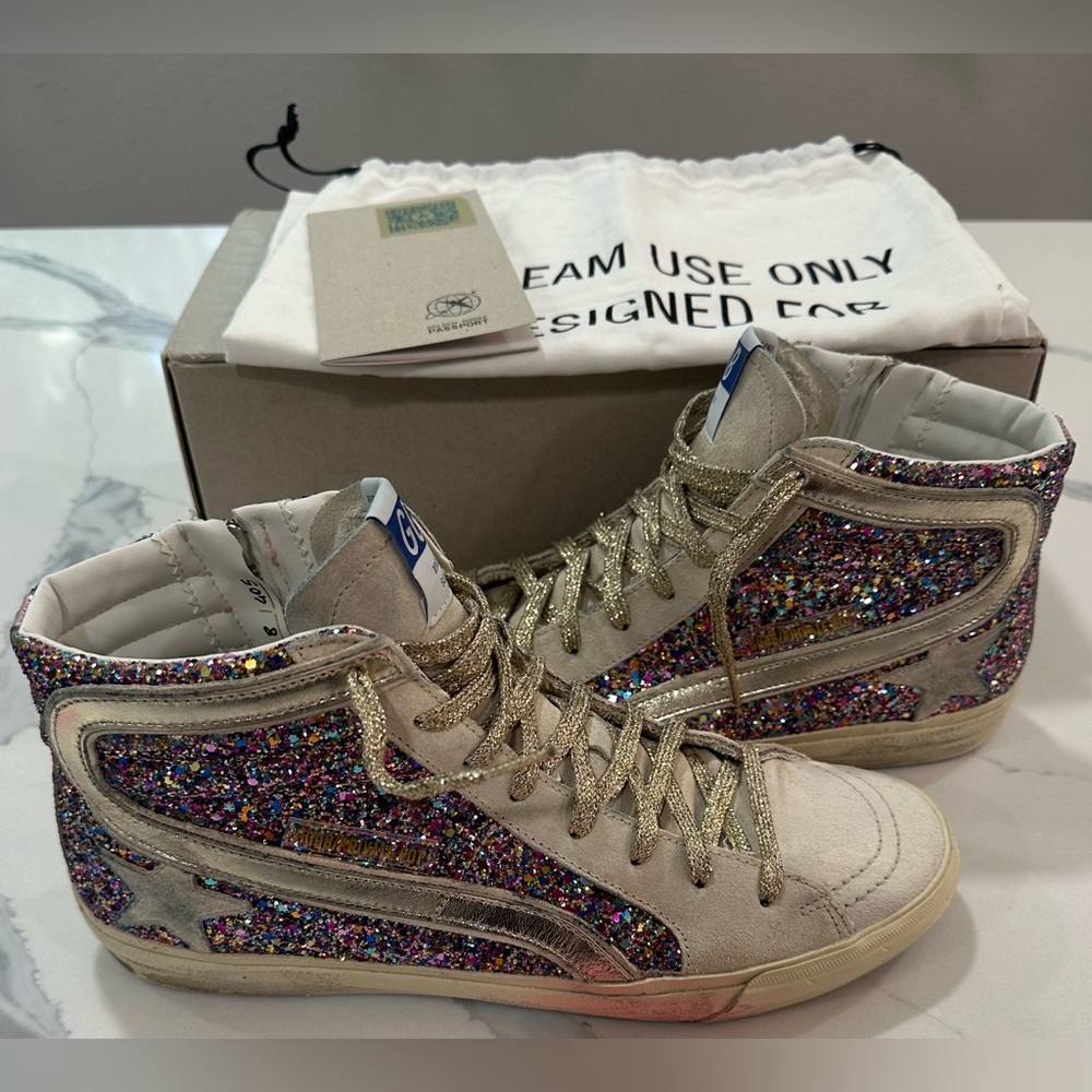 ❌SOLD❌Women’s Golden Goose Multi Glitter LTD EDT Slides